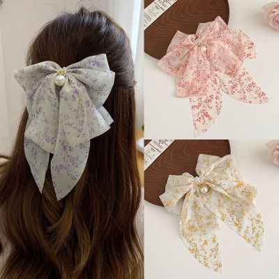 【YF】 Bow Knot Sweet Fabric Hair Clip Ladies Back Head Duckbill Accessories For Women Small Floral Claw