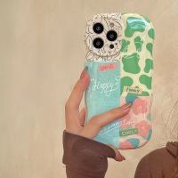 เคสมือถือ แบบนิ่ม ลายการ์ตูนฉลาก ดอกไม้ สีเขียว กันกระแทก สําหรับ OPPO Reno9 Reno8 Reno7pro reno6 7z 8T 5 R17 A53 A9 2023 4Z 5G F11 A31 A15 A3S A78 A77 Findx3pro