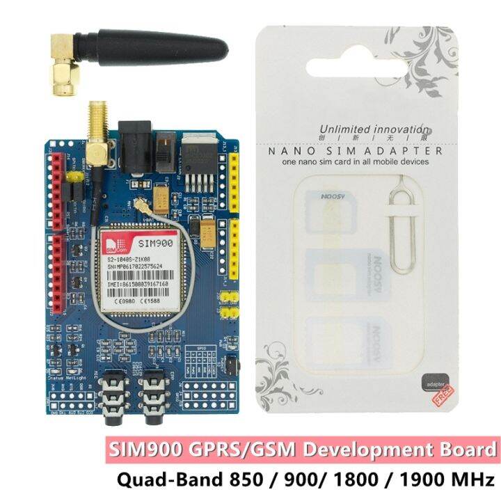 SIM900 GPRS/GSM Shield Development Board Quad Band Module For Arduino ...