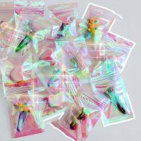 【DT】 hot  20Packs 4 Styles Resealable Holographic Bags Cute Eyelash Packaging Bags For Lip Gloss Lash Foil Small Ziplock Bags