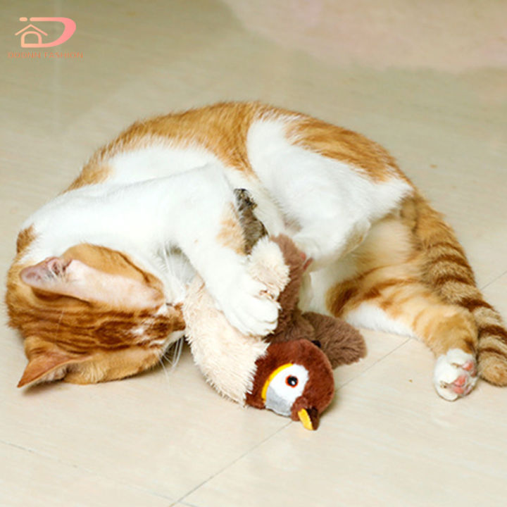 สัตว์เลี้ยงแมวไฟฟ้าของเล่นตุ๊กตา-usb-ชาร์จได้เปิดใช้งานระบบสัมผัสของเล่นแมวปีกกระพือแมวออกกำลังกาย