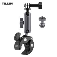 Vieline-TELESIN GP-HBM-001จักรยาน Handlebar Super Clamp Mount อลูมิเนียมอัลลอยด์ Dual 360 ° Rotatable Ball Head กีฬากล้อง Mount Adapter &amp; 1/4นิ้วสกรู Mount Adapter สำหรับ Go-Pro 11/10