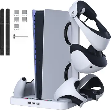 PSVR2 Controller Charging Dock with LED Light, VR Stand to Display Your  PSVR2, Compatible with PS5 Controller, Playstation VR2 Handle and Cable,  Seat