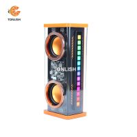 TONLISH K07 Transparent mecha wireless Bluetooth dual speaker acousto-optic rhythm stereo speakers