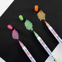 6/12 Color Soft Headed Acrylic Marker Set for Childrens and Students Hand Drawn DIY Opaque Waterproof Quick Drying Marker Pen