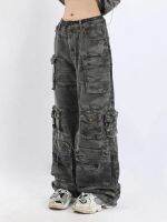 【CC】♞❆  2023 style retro street camouflage overalls womens hip-hop fried wide-leg casual high ins tide