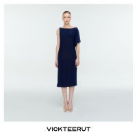 VICKTEERUT (ราคาปกติ 11,000-.) Re-Edition One Shoulder Midi Dress with Buckle Detail เดรสไหล่เดียว ตกแต่งหัวเข็มขัด