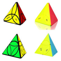 QiYi Mofangge โคลเวอร์เหรียญ Tetrahedron พีระมิดเมจิก Cube ใหม่ล่าสุดโคลเวอร์เมจิก Cube แปลกรูปร่างเมจิก Cube ของเล่นเด็กของขวัญ