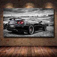 รถแข่งรถสปอร์ต Nissan GTR Super โปสเตอร์รถรูปภาพศิลปะผนังภาพวาด Wall Art สำหรับห้องนั่งเล่น Home Decor