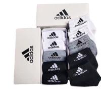 Adidas Socks ถุงเท้าข้อกลาง ถุงเท้ากีฬาชาย/หญิง ถุงเท้ากีฬา ถุงเท้าข้อสั้นเนื้อนุ่ม ถุงเท้าทำงาน แบบ ไม่ มีกันลื่น（1กล่องมี 5 คู่）