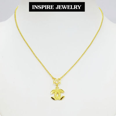 INSPIRE JEWELRY  sets Pearl ,ชุดเซ็ทสร้อยคอและ จี้ งานจิวเวลลี่  gold plated / diamond cloning (Gold)