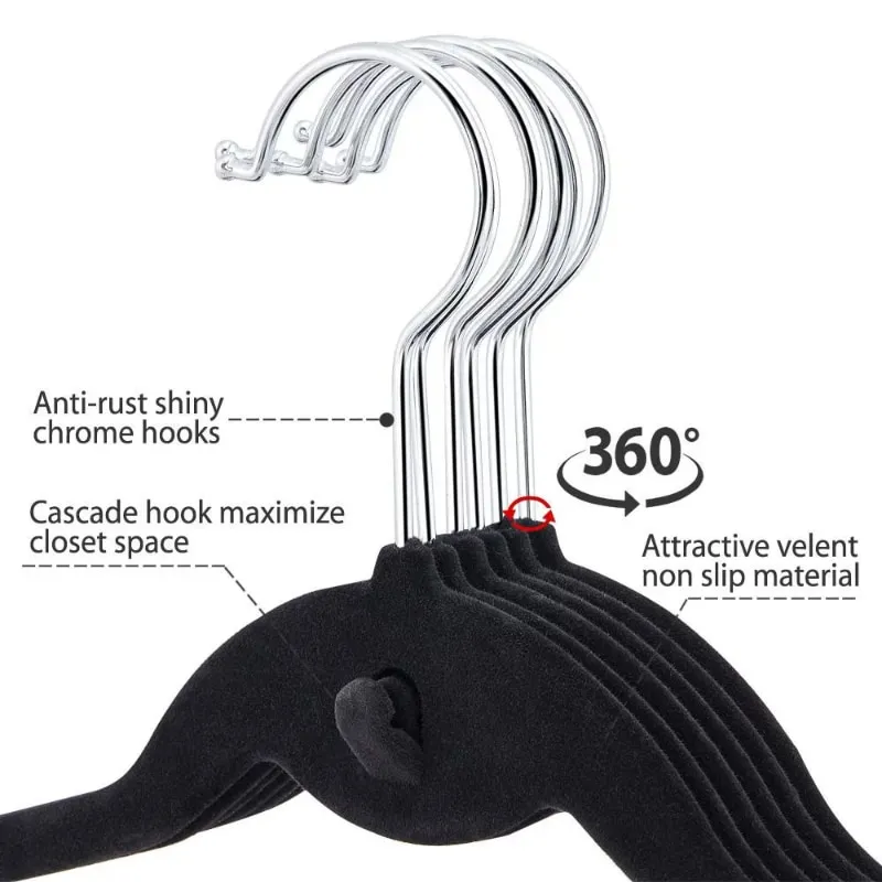 Easyfashion Heavy Duty Non Slip Velvet Clothing Hanger, 100 Pack, Gray 