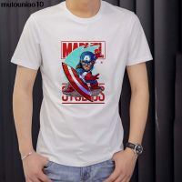 HGJ Xs - 8 Xl เสื้อยืดแขนสั้นพิมพ์ลาย Marvel Captain America 3 สีดําและสีขาว Mwkt008