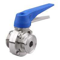 Butterfly Valve with Blue Trigger Handle Stainless Steel 304 Tri-Clamp