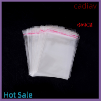 Cadiav ของขวัญคริสต์มาสถุง100ชิ้นปิดผนึกชัดเจนกาวด้วยตนเองเครื่องประดับพลาสติกกระเป๋าบรรจุบ้าน