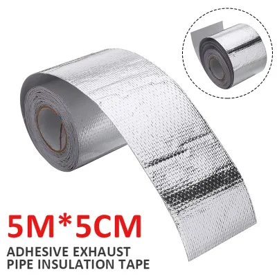 5m Exhaust Heat Tape Manifold Downpipe High Temperature Bandage Tape Silver Adhesive Tape