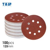 TASP 100pcs 125mm 5 Abrasive Sandpaper Sanding 8 Hole Disc Hook Loop Sand Paper Grits 60 1500 for Polish Tools Accessories