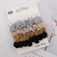 [A innovation] ฟรี5ชิ้น /Setwomen Organza Scrunchies PackSolid สีคราบผ้าไหม Hairband SetRopeHair อุปกรณ์เสริม