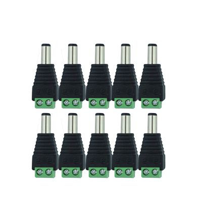 [LWF ร้อน] ◈☎✓ 10 Pcs 12V 2.1X5.5Mm Dc Power Male Plug Jack Adapter Connector Plug For Cctv Single Color Led Light - Connectors -