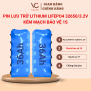 Pin lithium 32650,pin sắt lưu trữ đèn năng lượng mặt trời LiFePO4 3.2V kèm