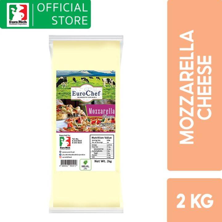 Euro Chef Mozzarella Cheese Block 2kg Lazada PH