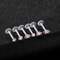 7 Pcslot Bioplast Labret Menindik ชุดต่างหูกระดูกอ่อนเกลียว Tragus สตั๊ด Monroe แหวนรูปริมฝีปาก Medusa Pircing Barang Kemas 16G