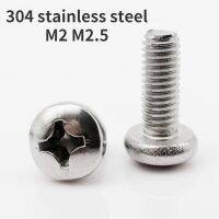 20/50/100/200Pcs M2 M2.5 A2 70 304 Stainless Steel Cross Phillips Pan Round Head Screw Bolt Length 2mm 60mm