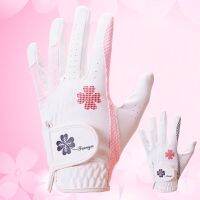 Golf gloves Gloves WomensPULeather Silicone Anti-Slip Particles Left and Right Hand Breathable