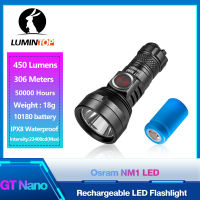 Lumintop GT Nano ไฟฉาย LED รองรับแบตเตอรี่10180/10440ระยะทางไกล300เมตร450 Lumens ไฟฉายขนาดเล็กที่มีประสิทธิภาพ