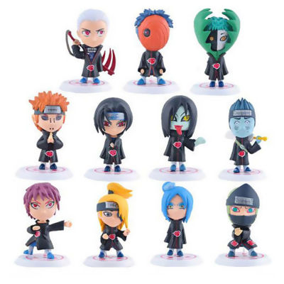 Set of 11 Naruto Statue Model Cute Version Japanese Anime Figurine with Base PVCCar Interior Cake Top Decor for FansCute Version, Japanese Anime Figurine, with Base, PVCNaruto Statue ModelCute, JapaneseSet of 11