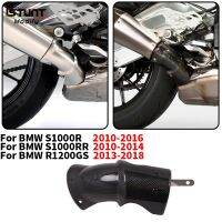 เย็นสบาย✎จริงๆคาร์บอนไฟเบอร์สำหรับ BMW S1000R S1000RR R1200GS 2010 - 2017 2018ปลอกแผ่นกันความร้อนมอเตอร์ไซค์หนีตัวกันท่อรถฝาครอบ