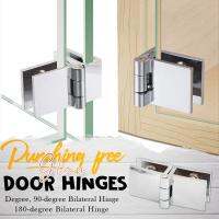 【CC】 Glass Door Hinges 90/180 Bilateral Clip Install Clamp Practical Durable Hinge