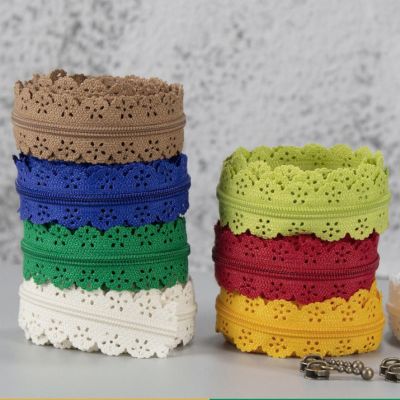 3/5Meters 3# Nylon Zippers Lace Side Open End Zipper For Sewing Clothing Dress Cosmetic Bags DIY Garment Accessories Door Hardware Locks Fabric Materi