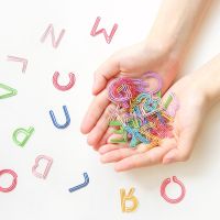 26 Letters Colorful Letter Shape Metal Paper Clip Children Stationery Index Bookmark Clip School Office Binding Supplies