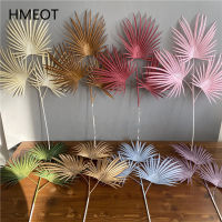 【cw】Artificial Flower Palm 3 Heads Fan Leaf Plastic Green Plants Wedding Flower Arrangement Color Leaf Table Home Decor Photo Props