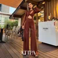 ❁Atipashop - Terra Jumpsuit จั้มสูท ทรงแขนยาว ขายาว มีดีเทลเว้า♕