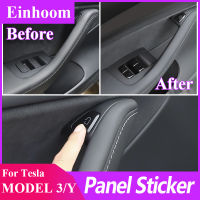 Model 3 Window Lift Switch Button Door Open Panel Sticker Trim For Tesla Model Y 2017-2022 ABS Plastic Interior Car Accessories