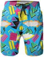 Mens Boys 80s 90s Swim Trunks Quick Dry Swim Suits Summer Boardshorts With Mesh Lining And Pockets