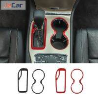 JeCar Front Center Console Storage Box Cup Holder Panel Cover Trim Frame Sticker Gear Decor For Jeep Grand Cherokee 2011-2021