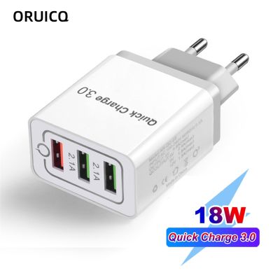 （A LOVABLE） Fast 3 USB Charger Quick Charge 3.0USB Wall ChargerMobile Charger （A LOVABLE）QC 3.0 Adapter สำหรับ iPhone X EUPlug