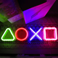 Hot Icon Gaming PS4เกม Neon Light Sign ควบคุมโคมไฟตกแต่งไฟที่มีสีสันเกม Lampstand LED Light Bar Club Wall Decor