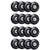 16 Pack Inline Skate Wheels, Indoor/Outdoor Roller Skate Wheels, Replacement Wheels with Bearing 64mm