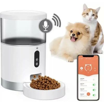 Automatic Cat Feeder Pet Smart Cat Food Kibble Dispenser Remote Control WiFi Button Two-way Auto Feeder For Cats Dog Accessories