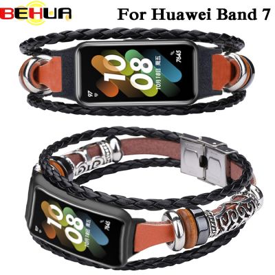 BEHUA สายรัดข้อมือ Huawei 7 6นาฬิกาข้อมือวินเทจ,สายรัดข้อมือสำหรับนาฬิกาอัจฉริยะ Honor Band 6อุปกรณ์เสริมสายรัดใหม่