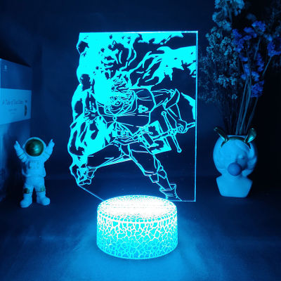 Black Clover Asta Yuno 3d led lamp for bedroom mange night lights anime action figure avatar room decor cute lover gift luces