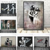 ☽ศิลปะแนวbanksy กราฟฟิตีแบบสตรีทผ้าใบวาดภาพเด็กฉี่โปสเตอร์ลายนามธรรมศิลปะบนผนังสีสันสดใสและภาพพิมพ์ตกแต่งบ้าน