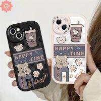 [Great. Cell phone case]  น่ารักชานมหมีน่ารักเคสลายสก๊อตที่เรียบง่าย Vivo Y35 Y16 Y22 Y21S Y22S Y12i Y33S Y21 Y12 Y01 Y91C Y33T Y11 Y17 Y12S Y95 Y15 Y20นุ่ม Y15A เคส Tpu Y50 Y20i Y53s