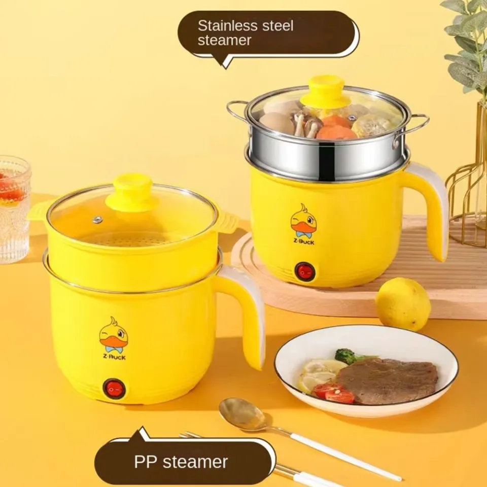 MAGIC 1.8L Cooking Appliances Single/Double Layer Little Yellow Duck  Student Soup Heater Pot Cooking Pot Electric Cooker Non-stick Hot Pot Rice  Cooker