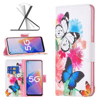 Thinmon สำหรับ Samsung M53 5G/M33 5G/M23 5G เคสแม่เหล็กพร้อมช่องใส่บัตรเคสแบบพับได้ลายดอกไม้หมีเคสหนัง