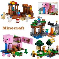 200 Pcs Minecraft Bee ฟาร์ม Coral Reef "Abandoned" Mine เทรดดิ้งโพสต์หมู House Horse Stable My World เข้ากันได้กับ ตัวเลข21165 21166 21172 21170 21171 21175 Building Blocks อิฐของเล่น